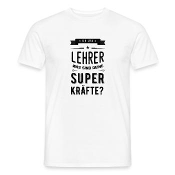 Lehrer Superkraft - Männer T-Shirt - Weiß - Vorne - AI Model Male 178 dark (178cm)