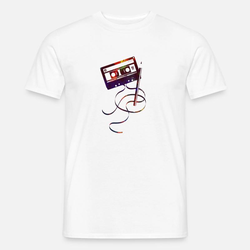 Kassette Bleistift - Männer T-Shirt - Weiß