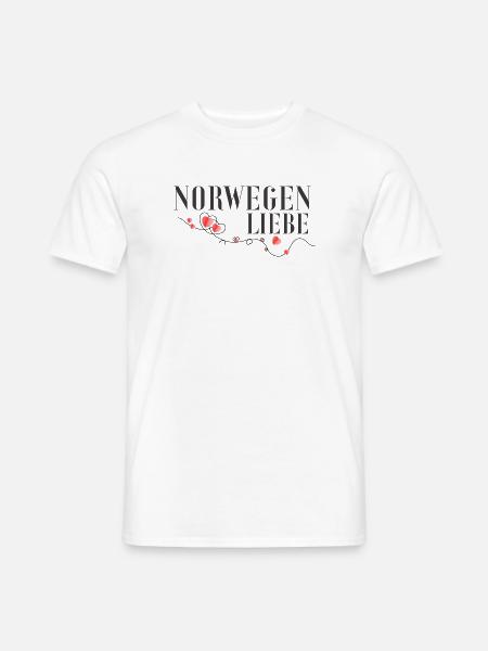 Norwegen Liebe Herzdesign - Männer T-Shirt - Weiß