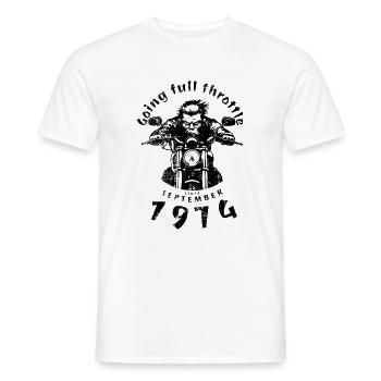 50. Geburtstag Going full throttle since 09/1974 - Männer T-Shirt - Weiß - Vorne - AI Model Male 178 dark (178cm)