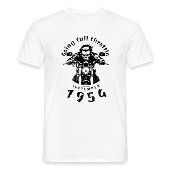 70. Geburtstag Going full throttle since 09/1954 - Männer T-Shirt - Weiß - Vorne - AI Model Male 178 dark (178cm)