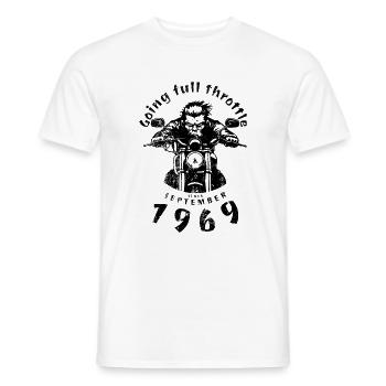 55. Geburtstag Going full throttle since 09/1969 - Männer T-Shirt - Weiß - Vorne - AI Model Male 178 dark (178cm)