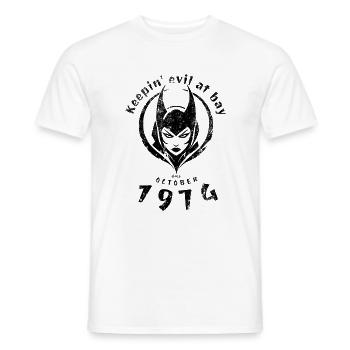 50. Geburtstag Keepin evil at bay since 10/1974 - Men's T-Shirt - white - Front - AI Model Male 178 dark (178cm)