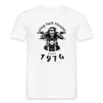 50th Birthday Going full throttle since 1974 - Men's T-Shirt - white - Front - AI Model Male 178 dark (178cm)