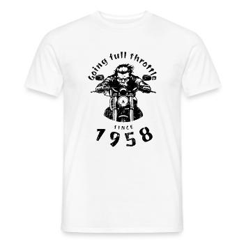 66. Anniversaire : Plein régime depuis 1958 - T-shirt homme - blanc - Devant - AI Model Male 178 dark (178cm)