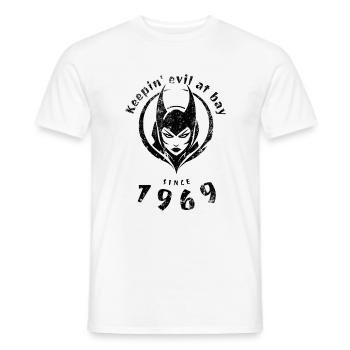 55. Geburtstag Keepin evil at bay since 1969 - Men's T-Shirt - white - Front - AI Model Male 178 dark (178cm)