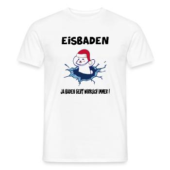 Bain de glace Ours polaire Bain de glace Nageur d’hiver Piscine d’hiver - T-shirt homme - blanc - Devant - AI Model Male 178 dark (178cm)