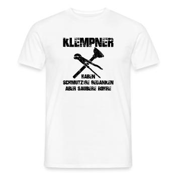 Plombiers, pensées sales, mais tuyaux propres - T-shirt homme - blanc - Devant - AI Model Male 178 dark (178cm)
