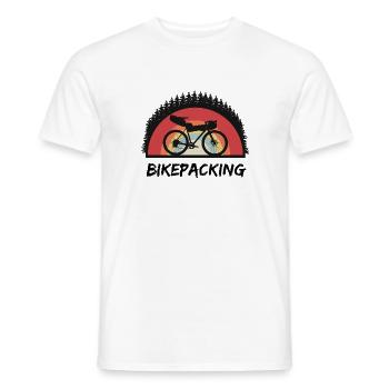 Bikepacking Aventure Gravelbike Voyage à vélo - T-shirt homme - blanc - Devant - AI Model Male 178 dark (178cm)