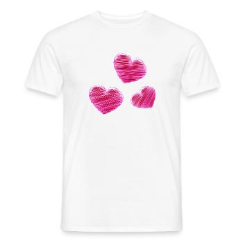HERZ. HERZ. HEILIGER VALENTINSTAG. LIEBE. LIEBE. WEIHNACHTEN - Männer T-Shirt - Weiß - Vorne - AI Model Male 178 dark (178cm)