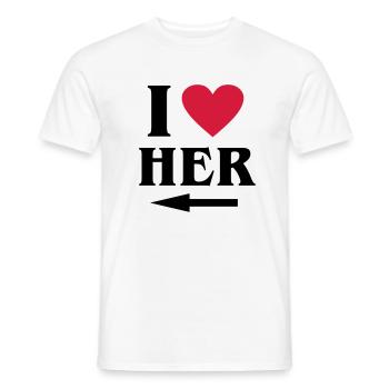 i-love-her.eps - Männer T-Shirt - Weiß - Vorne - AI Model Male 178 dark (178cm)