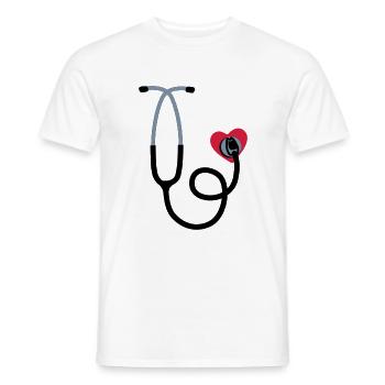 dr love - Men's T-Shirt - white - Front - AI Model Male 178 dark (178cm)
