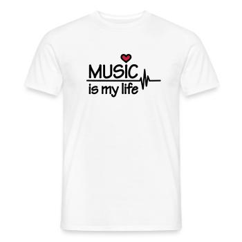 Music is my life - T-shirt homme - blanc - Devant - AI Model Male 178 dark (178cm)