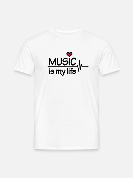 Music is my life - Männer T-Shirt - Weiß