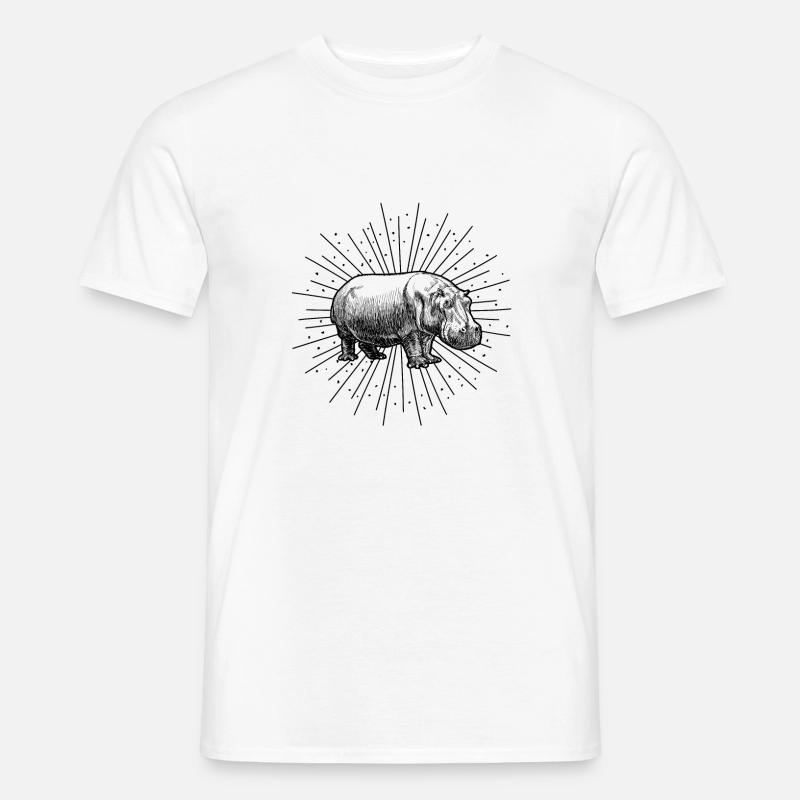 Nilpferd - Männer T-Shirt - Weiß
