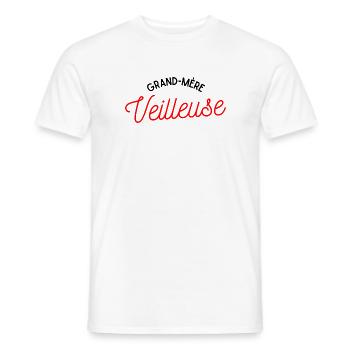 grand mère veilleuse merveilleuse mamie cadeau - T-shirt homme - blanc - Devant - AI Model Male 178 dark (178cm)