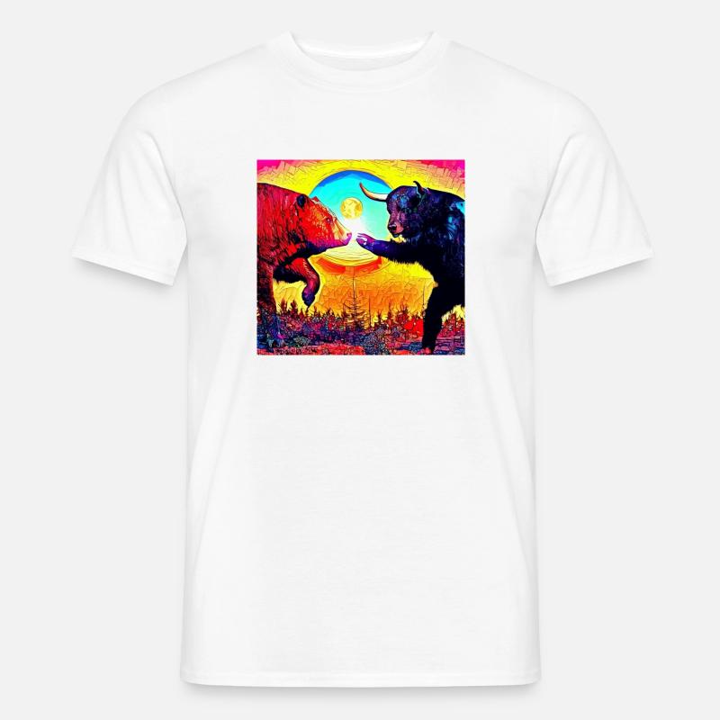 Bull vs. Bear - Männer T-Shirt - Weiß