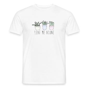 Leaf me alone - Men's T-Shirt - white - Front - AI Model Male 178 dark (178cm)