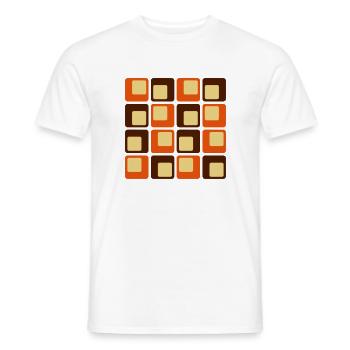 70s Retro Square Shapes Pattern - Men's T-Shirt - white - Front - AI Model Male 178 dark (178cm)