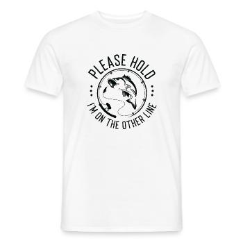 S’il vous plaît Hold I’m On The Other Line - T-shirt homme - blanc - Devant - AI Model Male 178 dark (178cm)