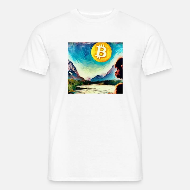 Ape exploring Crypto World - Männer T-Shirt - Weiß