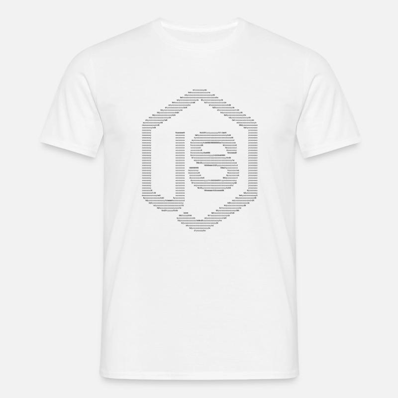 Logo JavaScript Node.js ASCII (noir) - T-shirt Homme - blanc