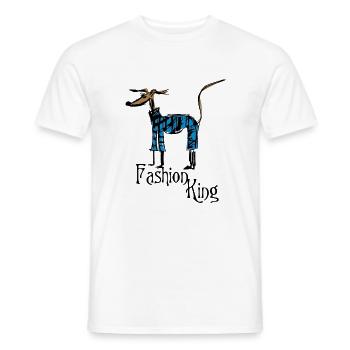fashion king - Men's T-Shirt - white - Front - AI Model Male 178 dark (178cm)
