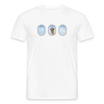 Airplane window camel vacation trip - Men's T-Shirt - white - Front - AI Model Male 178 dark (178cm)