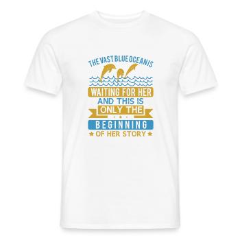 Le vaste océan bleu l'attend et ... - T-shirt homme - blanc - Devant - AI Model Male 178 dark (178cm)
