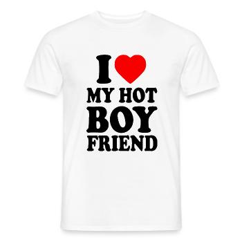 i love my hot boyfriend - Men's T-Shirt - white - Front - AI Model Male 178 dark (178cm)