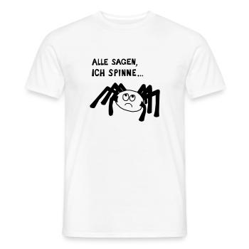 Spinne mit Sozialphobie Traurige Spinne Wolli - Männer T-Shirt - Weiß - Vorne - AI Model Male 178 dark (178cm)