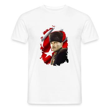 Mustafa Kemal Atatürk - Men's T-Shirt - white - Front - AI Model Male 178 dark (178cm)