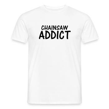 chainsaw addict - Men's T-Shirt - white - Front - AI Model Male 178 dark (178cm)