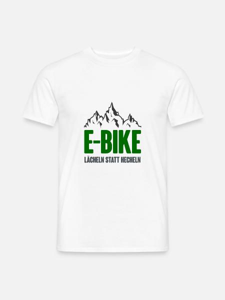 E-Bike - Lächeln statt hecheln - Männer T-Shirt - Weiß