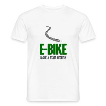 E-Bike - Lächeln statt hecheln - Männer T-Shirt - Weiß - Vorne - AI Model Male 178 dark (178cm)
