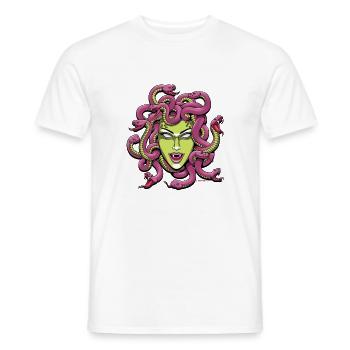Medusa (P) by Yobeeno.com - Men's T-Shirt - white - Front - AI Model Male 178 dark (178cm)