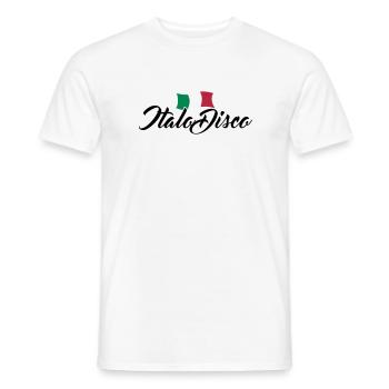 Italo Disco - T-shirt homme - blanc - Devant - AI Model Male 178 dark (178cm)