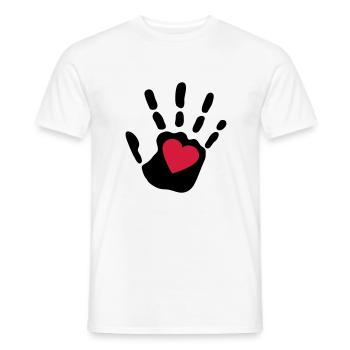 love_handprint_2c - T-shirt homme - blanc - Devant - AI Model Male 178 dark (178cm)