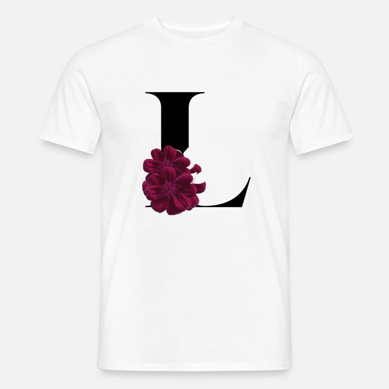 Buchstabe L blühend - Männer T-Shirt - Weiß