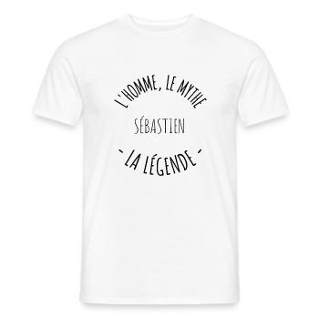 Sébastien l'homme le mythe la légende - T-shirt homme - blanc - Devant - AI Model Male 178 dark (178cm)