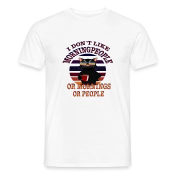 Morgenmuffel Kaffee Katze Motiv - Männer T-Shirt - Weiß - Vorne - AI Model Male 178 dark (178cm)
