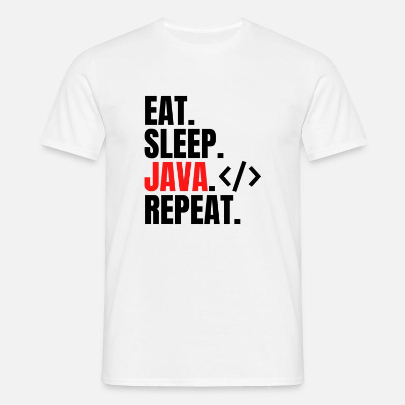 eat sleep java repeat - Men's T-Shirt - white