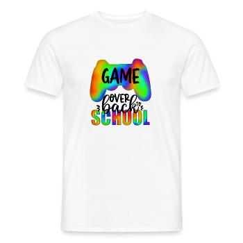 Game Over Back To School - Men's T-Shirt - white - Front - AI Model Male 178 dark (178cm)