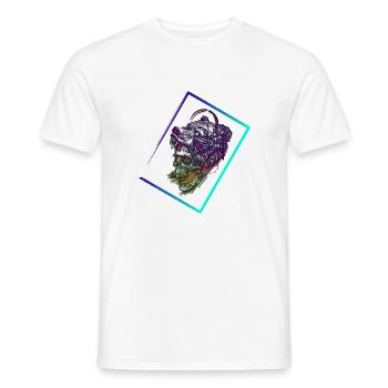 Crâne d’ours coloré - T-shirt homme - blanc - Devant - AI Model Male 178 dark (178cm)