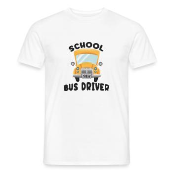 School Bus Driver - Men's T-Shirt - white - Front - AI Model Male 178 dark (178cm)