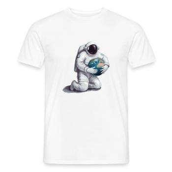 Astronaut mit Erdkugel Geschenk für Astronauten - Männer T-Shirt - Weiß - Vorne - AI Model Male 178 dark (178cm)
