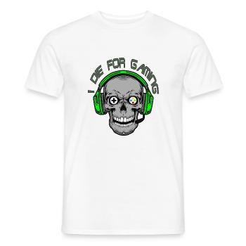 Gamer Skull - Men's T-Shirt - white - Front - AI Model Male 178 dark (178cm)