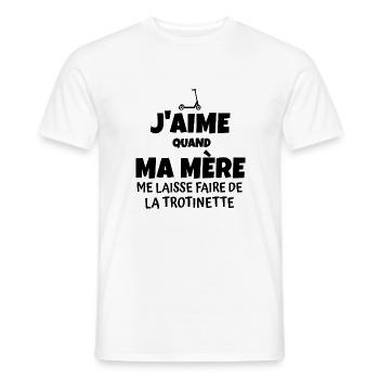 j aime ma mère / humour trottinette - T-shirt homme - blanc - Devant - AI Model Male 178 dark (178cm)