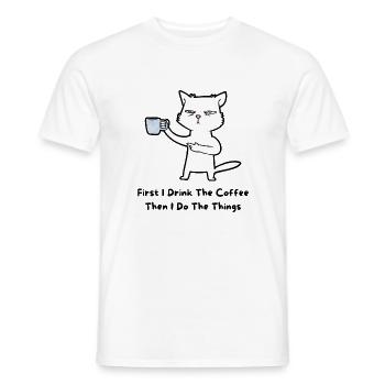 Morgen-Kater - Männer T-Shirt - Weiß - Vorne - AI Model Male 178 dark (178cm)
