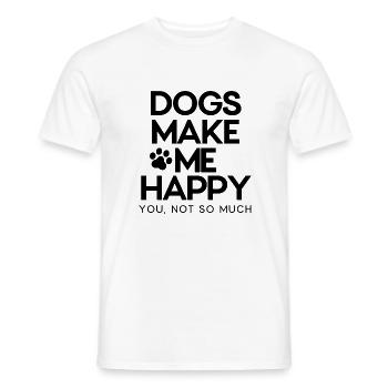 Les chiens me rendent heureux. Vous, pas tellement. - T-shirt homme - blanc - Devant - AI Model Male 178 dark (178cm)